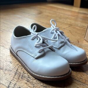 Classic White Kids Lace-Up Shoes